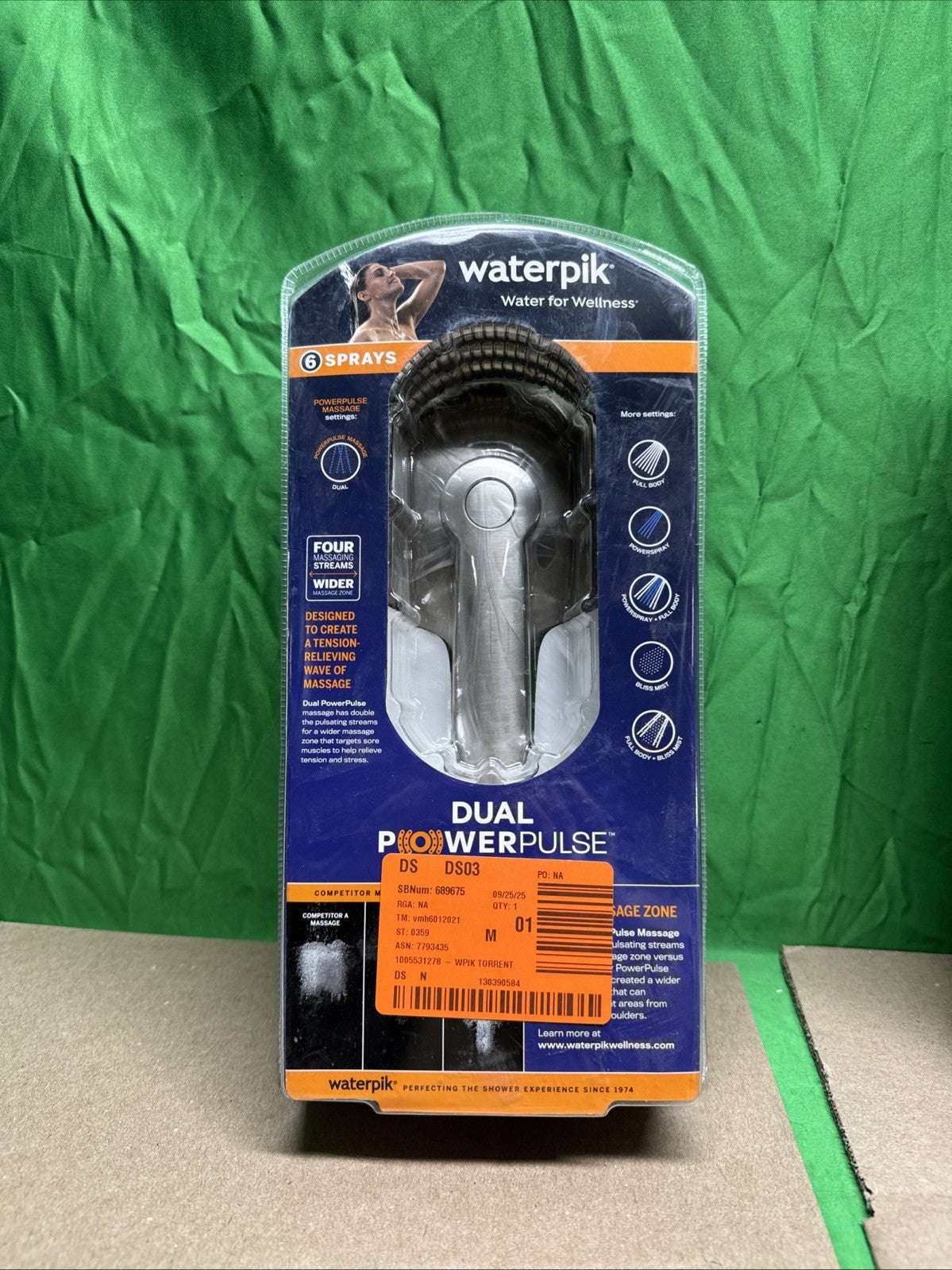 6-Spray Wall Mount Handheld Shower Head 1.8 GPM in Brushed Nickel