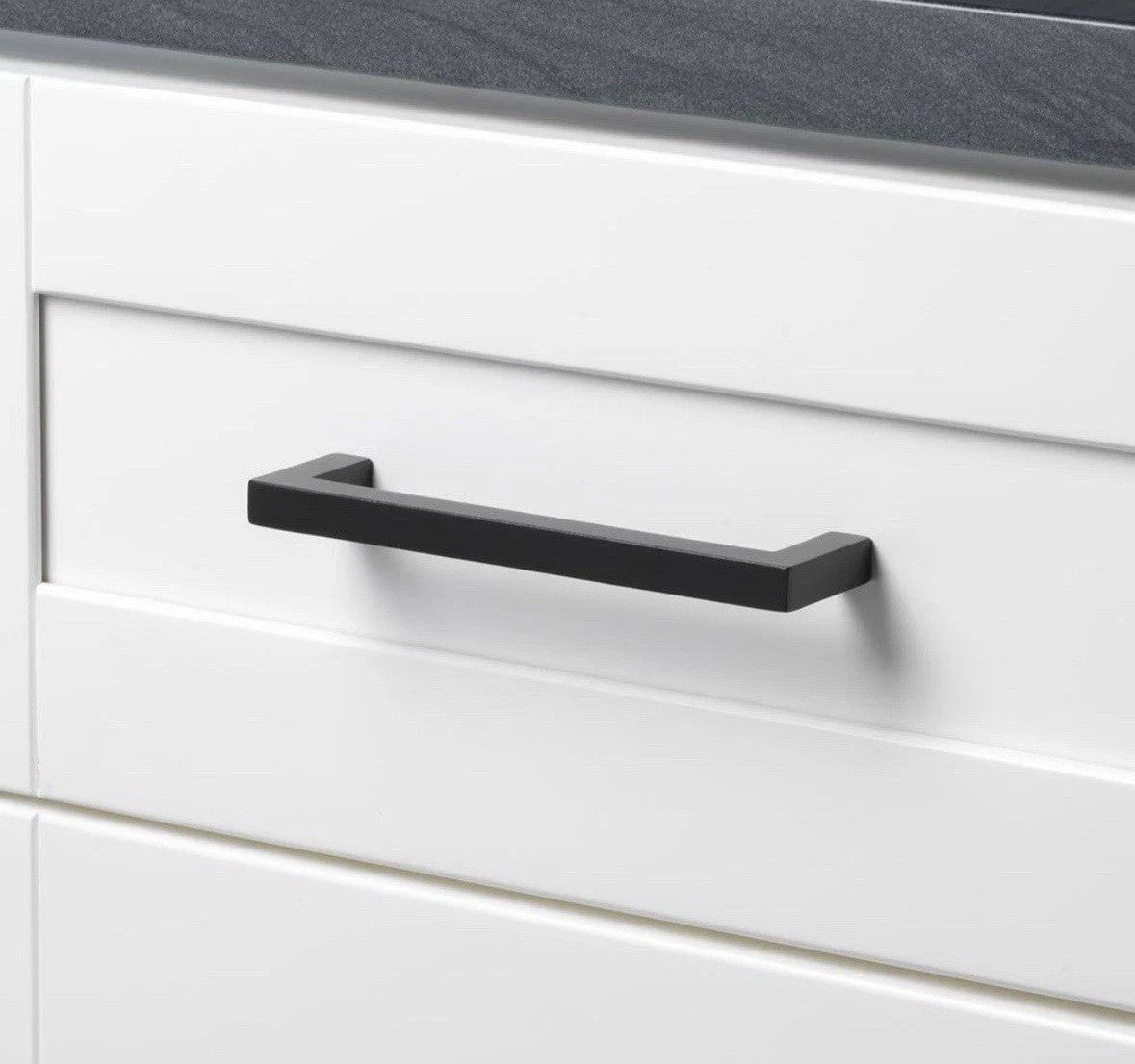 *50* 5 in. Matte Black Solid Square Cabinet Bar Drawer Center-to-Center Pulls