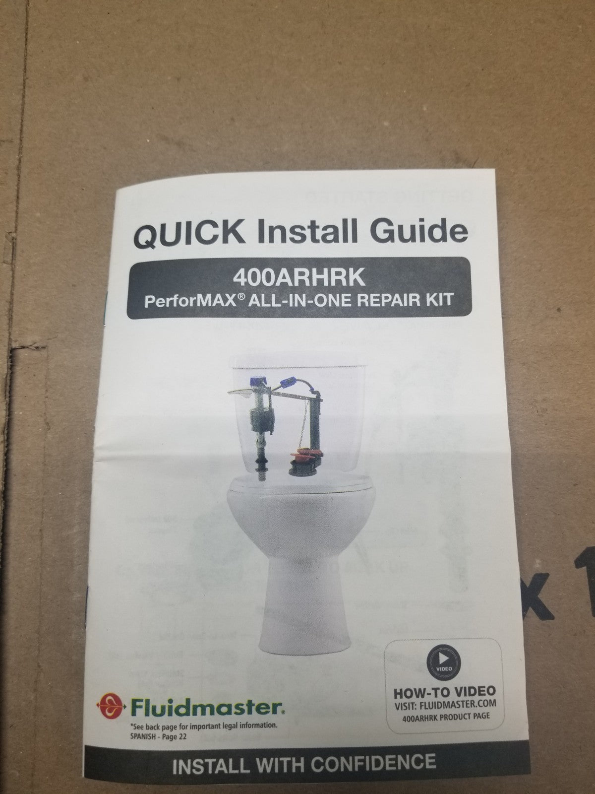 LOT OF 2 Fluidmaster Universal Complete Toilet Repair Kit 10" H 400ARHRK Openbox