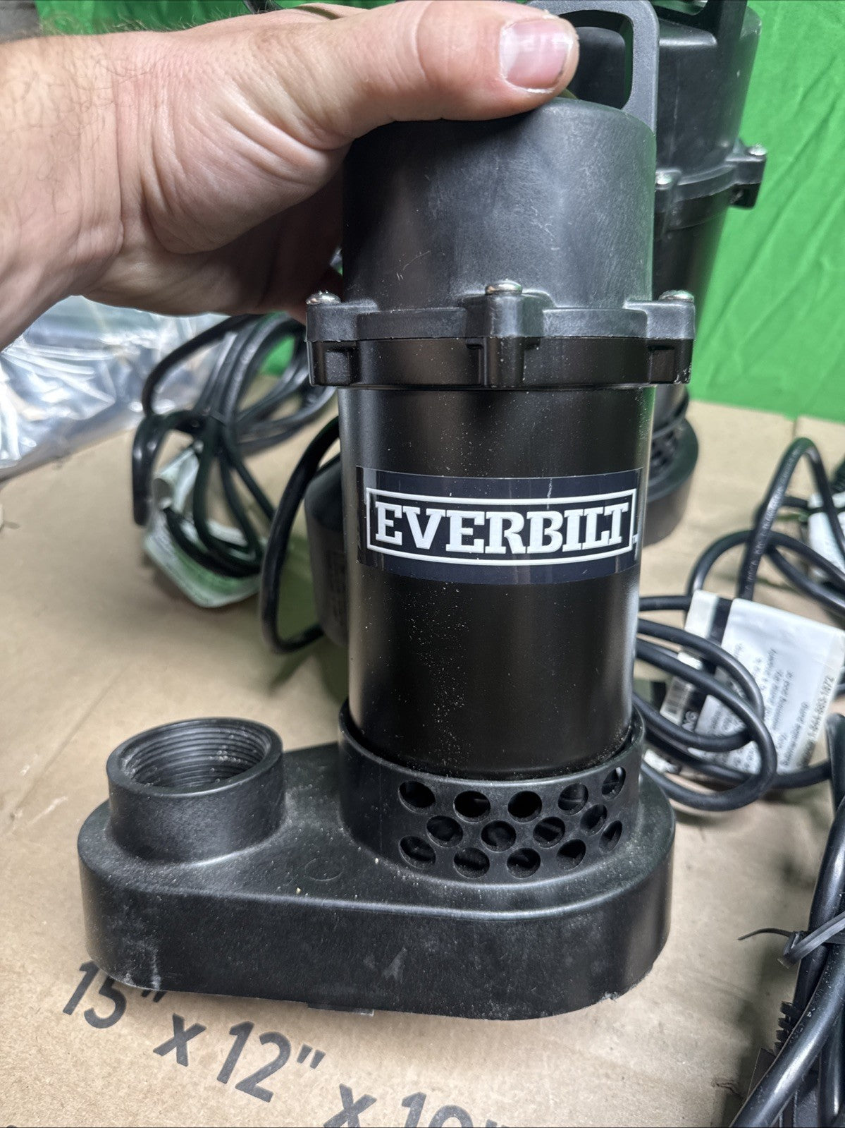 Everbilt 1/3 HP Corrosion Resistant Aluminum Sump Pump w/ Tether Switch Used*