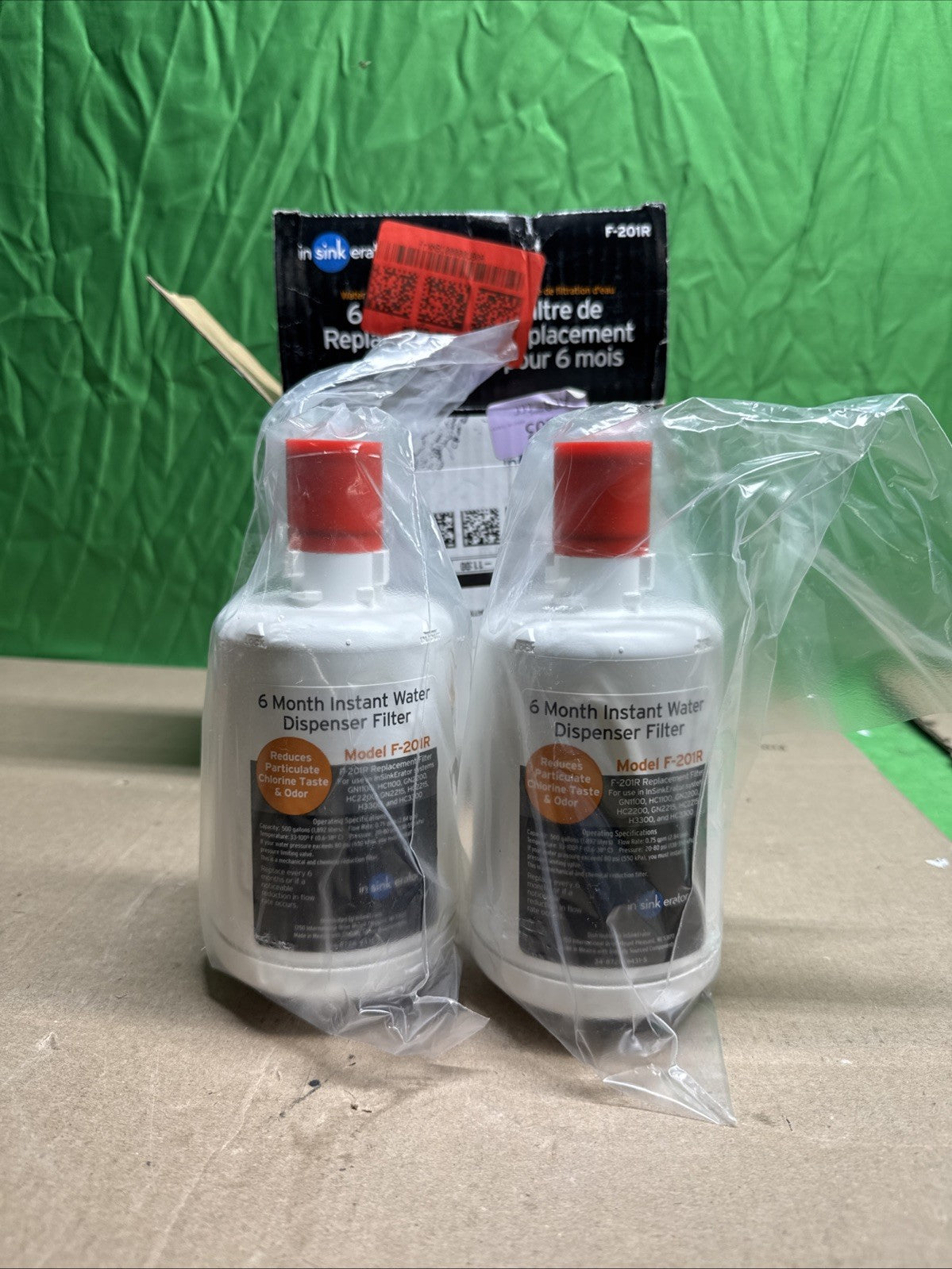 InSinkErator F-201R 6-Month Replacement Water Filter - 2 Pack - New Open Box