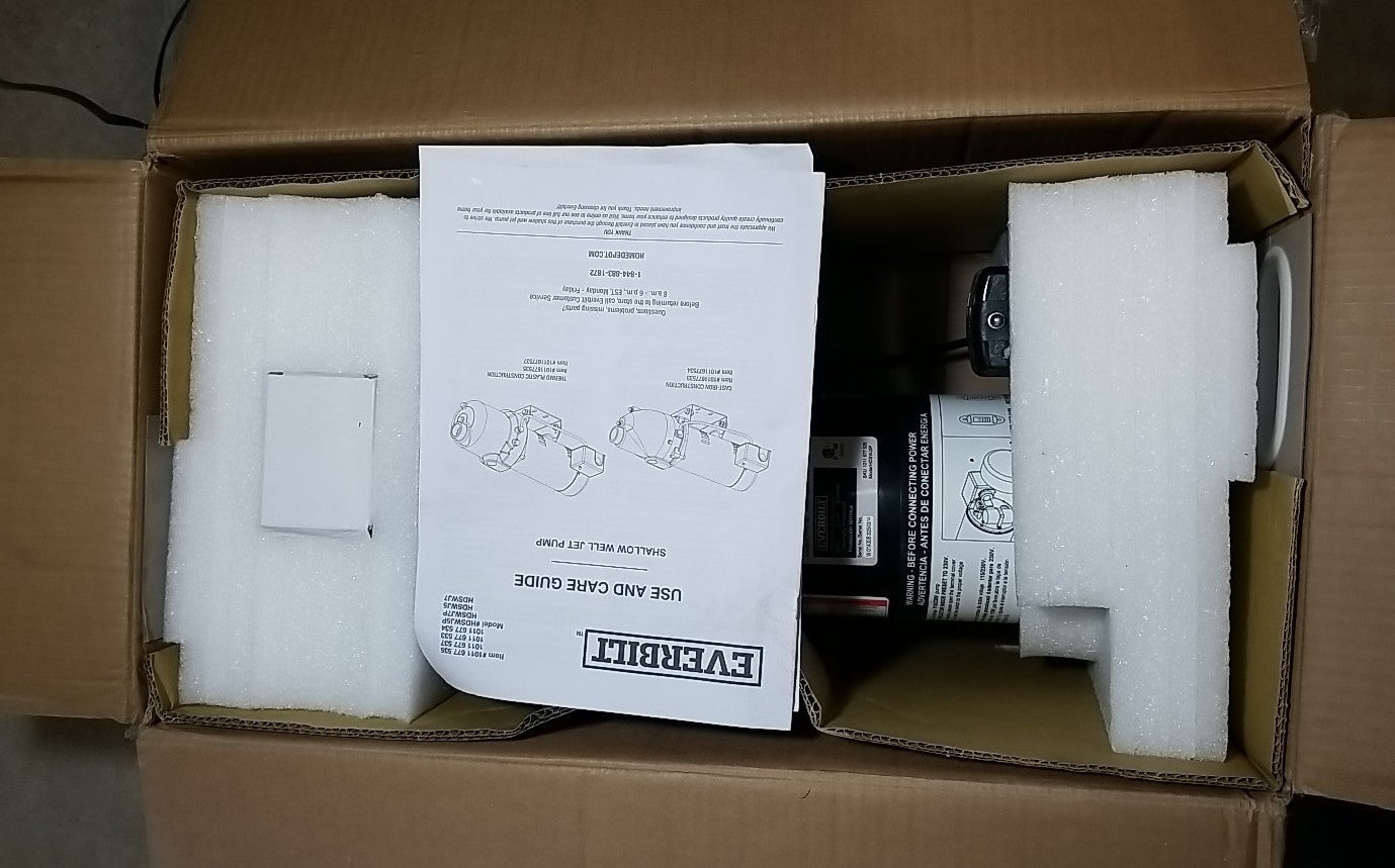 Everbilt 1/2 HP Shallow Well Jet Pump 1011677535.  -Read  Description-