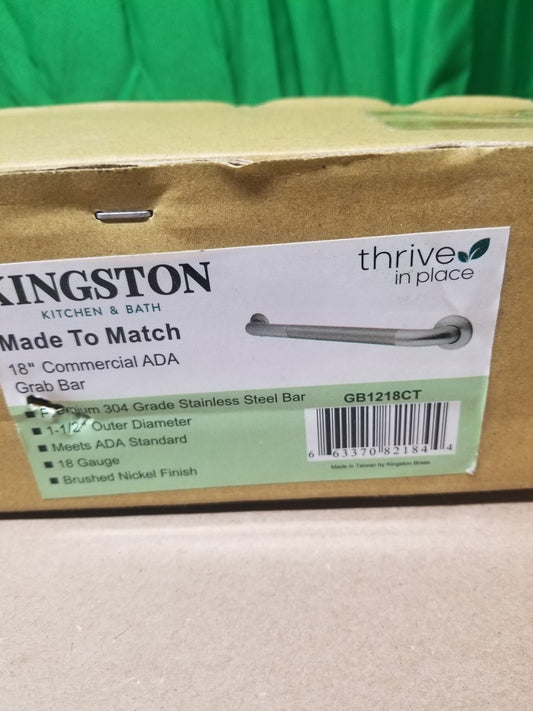 Kingston Brass GB1218C Made To Match 18" Grab Bar - Nickel NEW