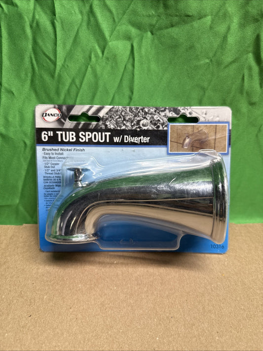 Danco Tub Spout Brushed Nickel 6" Model #10316 New