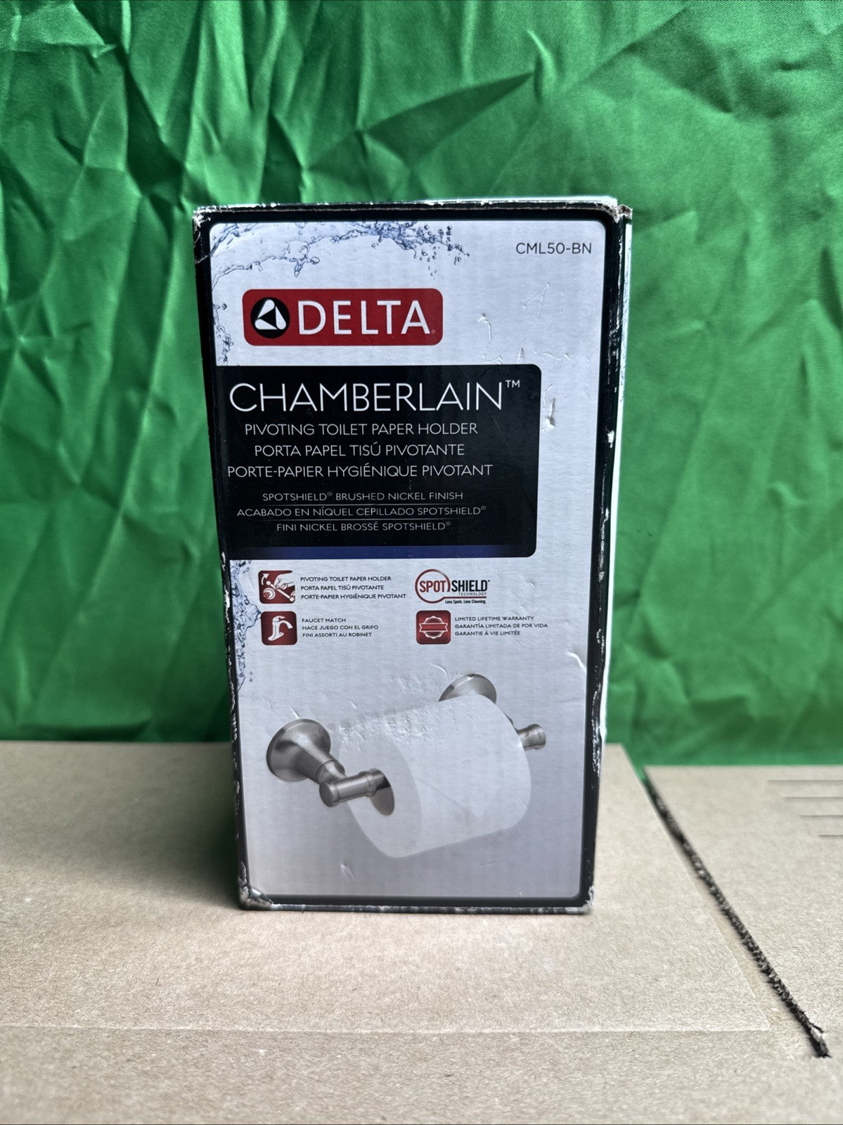 Delta Chamberlain Pivoting Toilet Paper Holder Brushed Nickel CML50-BN