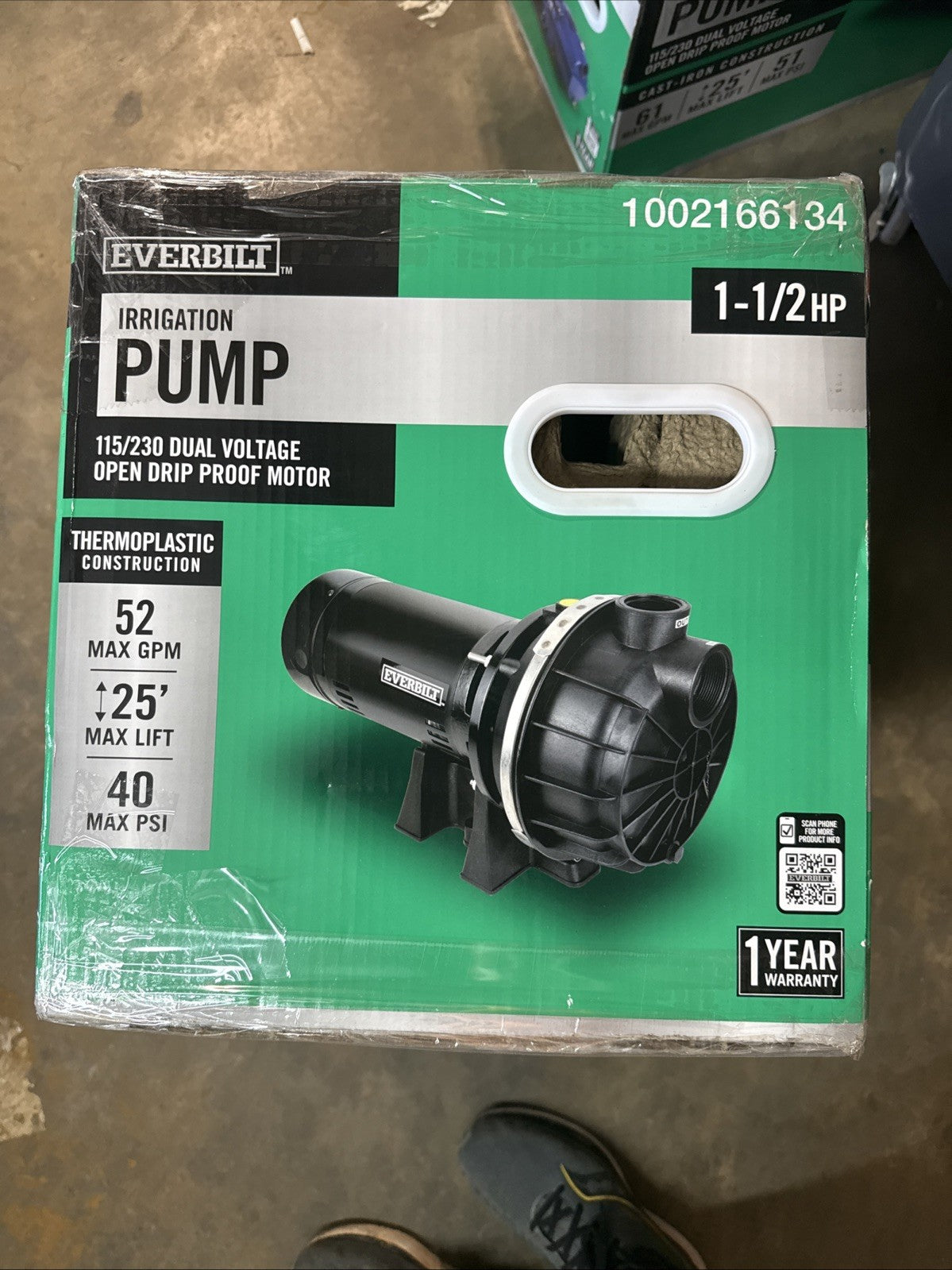 Everbilt Lawn Irrigation Pump Plastic 1-1/2HP HDLS15P NEW