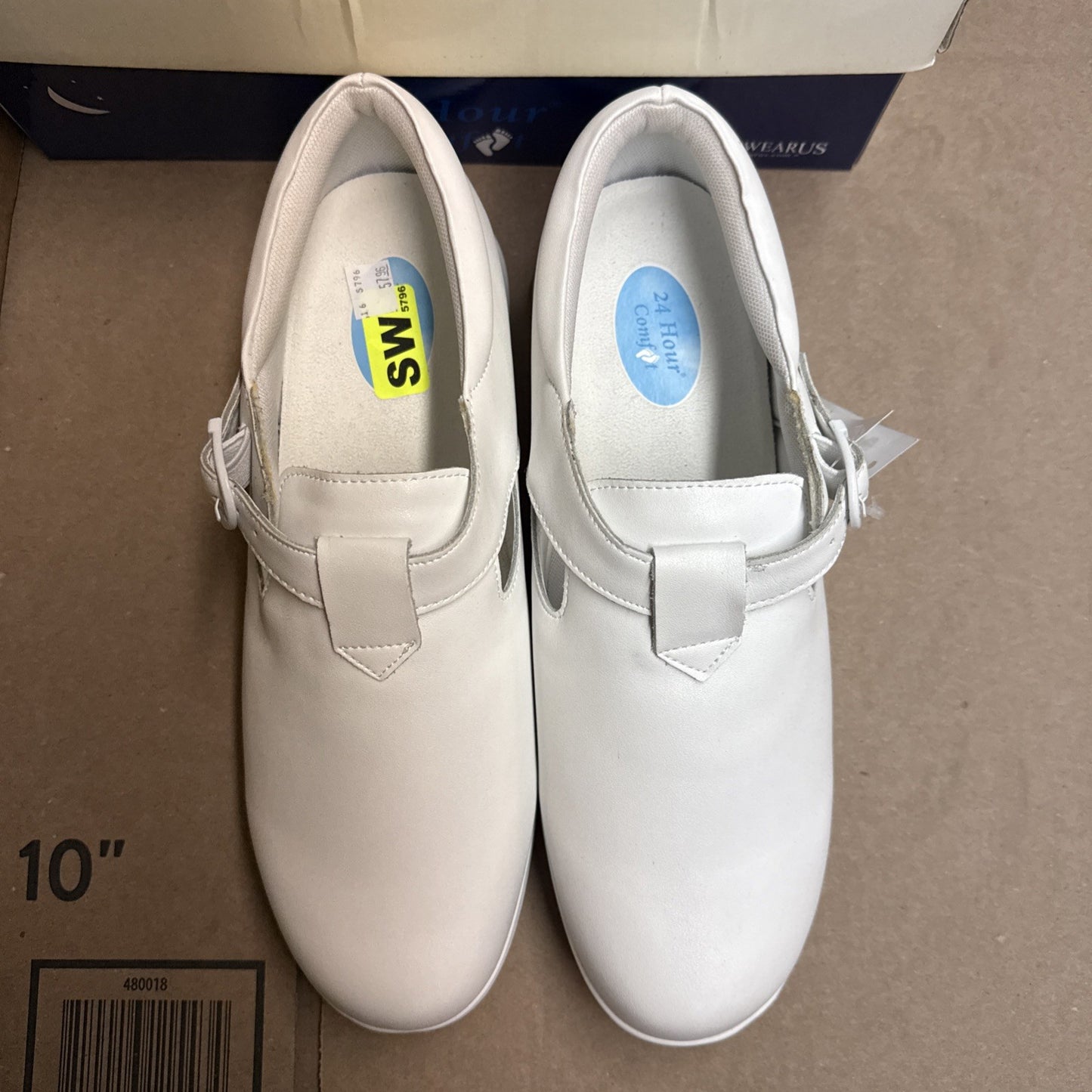 24 HOUR COMFORT Willa Women's Wide Width Leather Shoes size 11 nurse