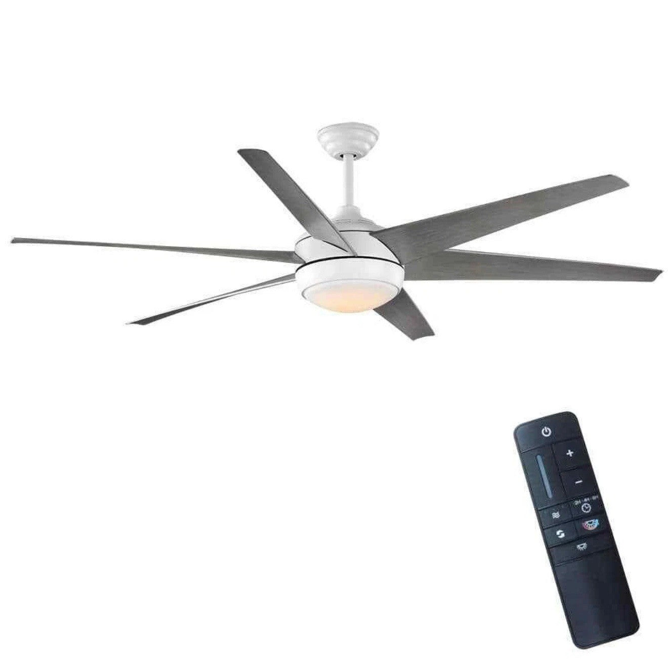 HDC Windward 68 in. White Color Changing LED Matte White Ceiling Fan w/Light Kit