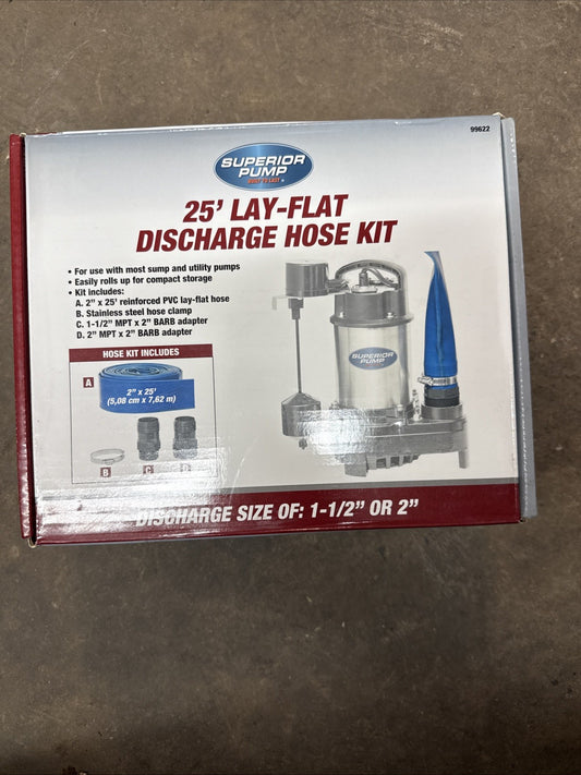 Superior pump 99622 2 in. x 25 ft. Lay-Flat Sump Pump Discharge Hose Kit