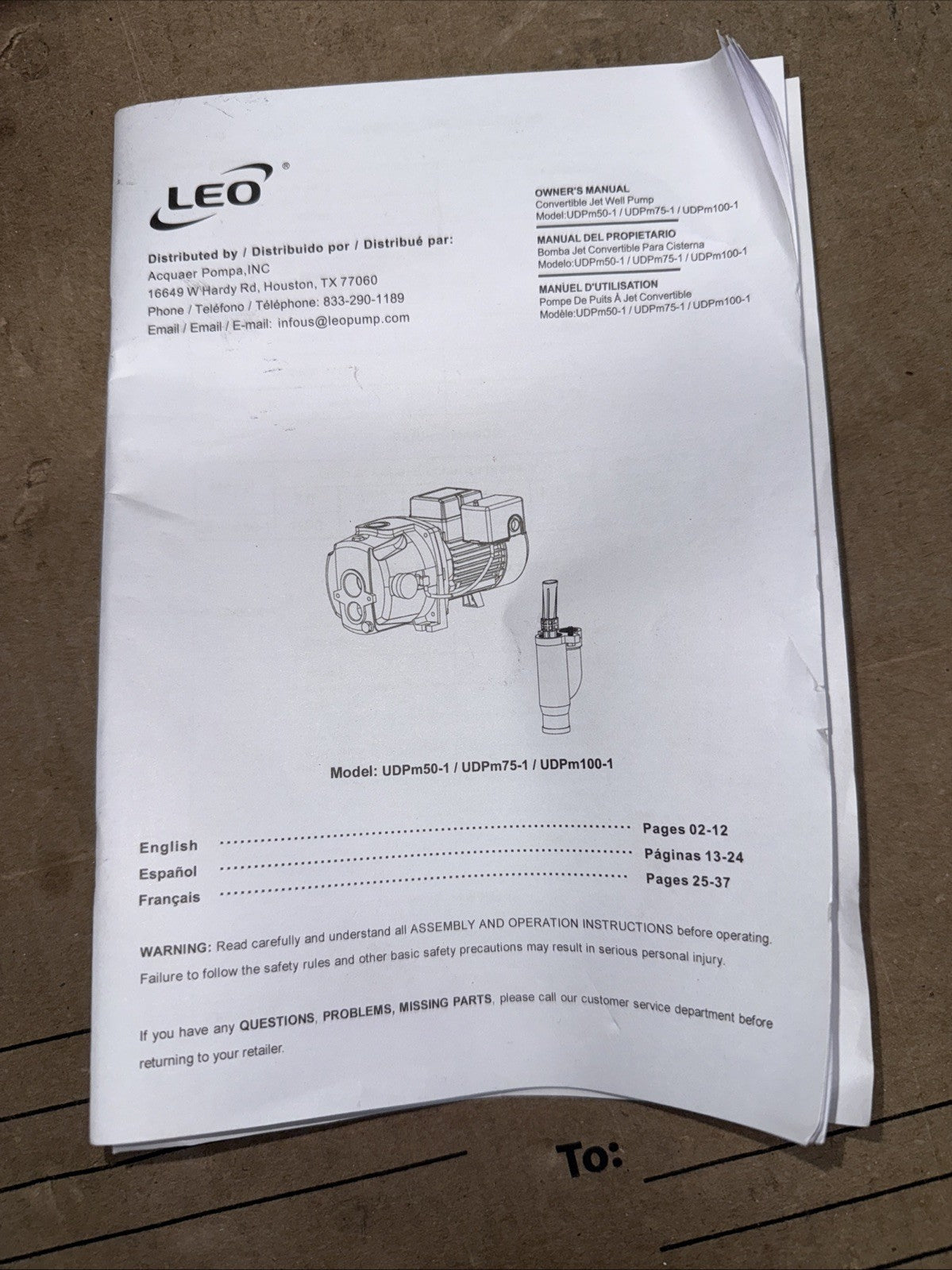 LEO3/4 HP 115/230-Volt Cast Iron Convertible Jet Pump NEW Open Box