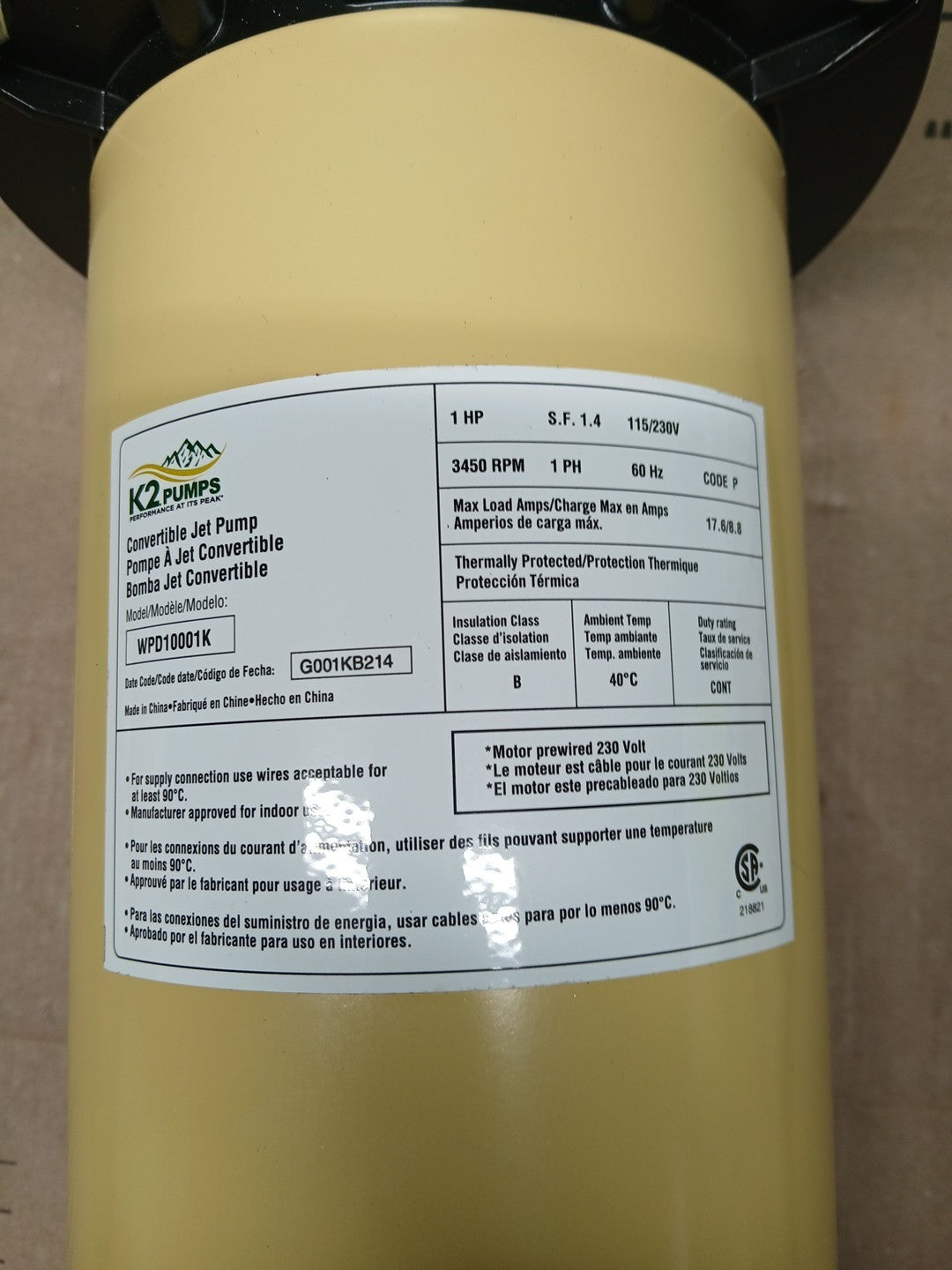 K2 Pumps 1 HP 24 GPM Convertible Jet Pump WPD10001K