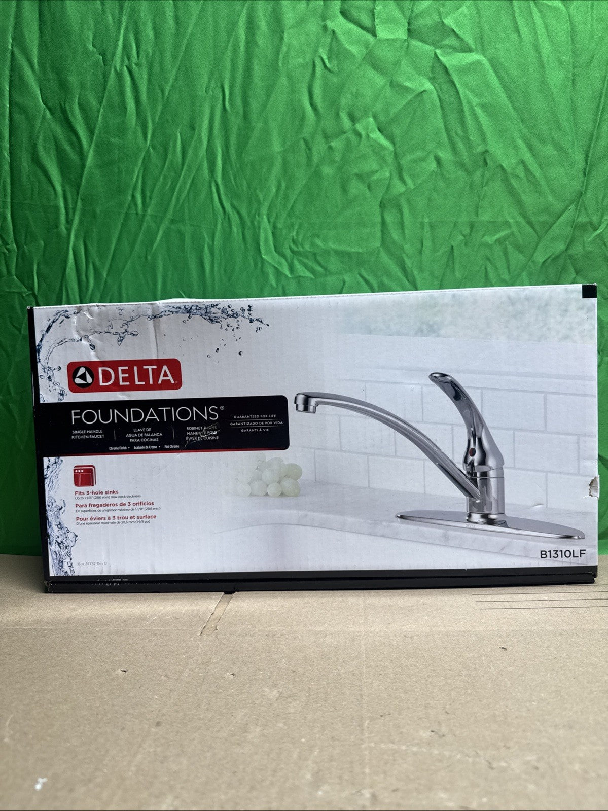 Delta Faucet Foundations Single-Handle Kitchen Faucet, Chrome B1310LF Open Box