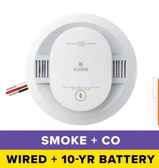 Kidde Smoke & CO Detector 30CUA10-V, Hardwired, 10-Year Battery, Voice Alerts