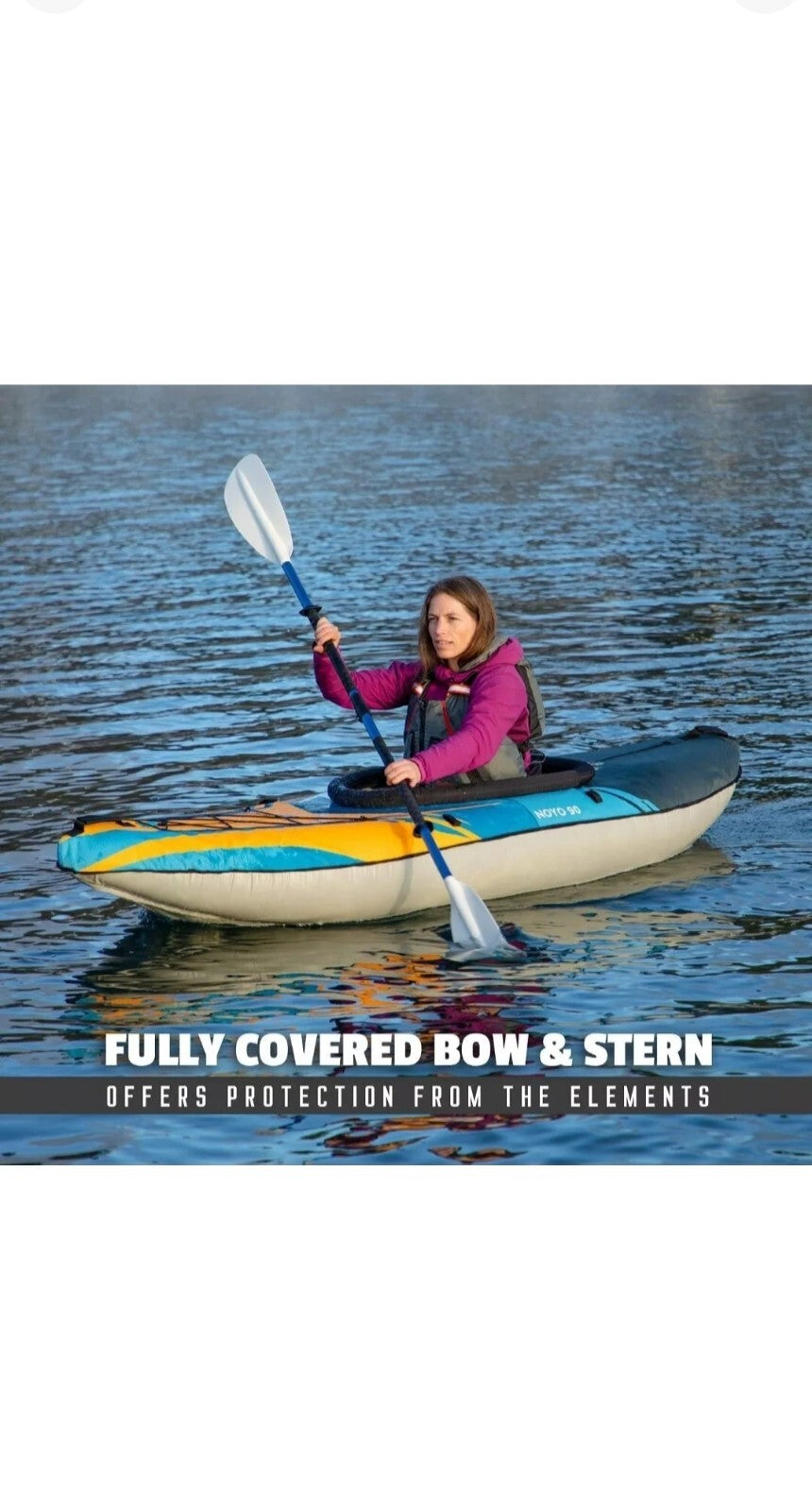 Aquaglide Noyo 90 Inflatable Kayak - 1 Person Touring Kayak