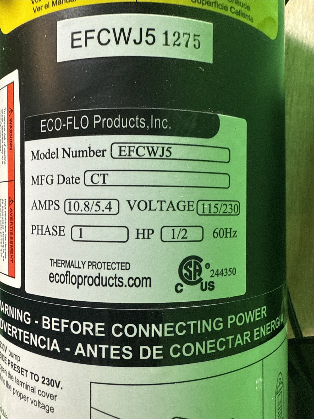 1/2 HP Convertible Deep Well Jet Pump See Pictures Small Dent Back Cover Tested