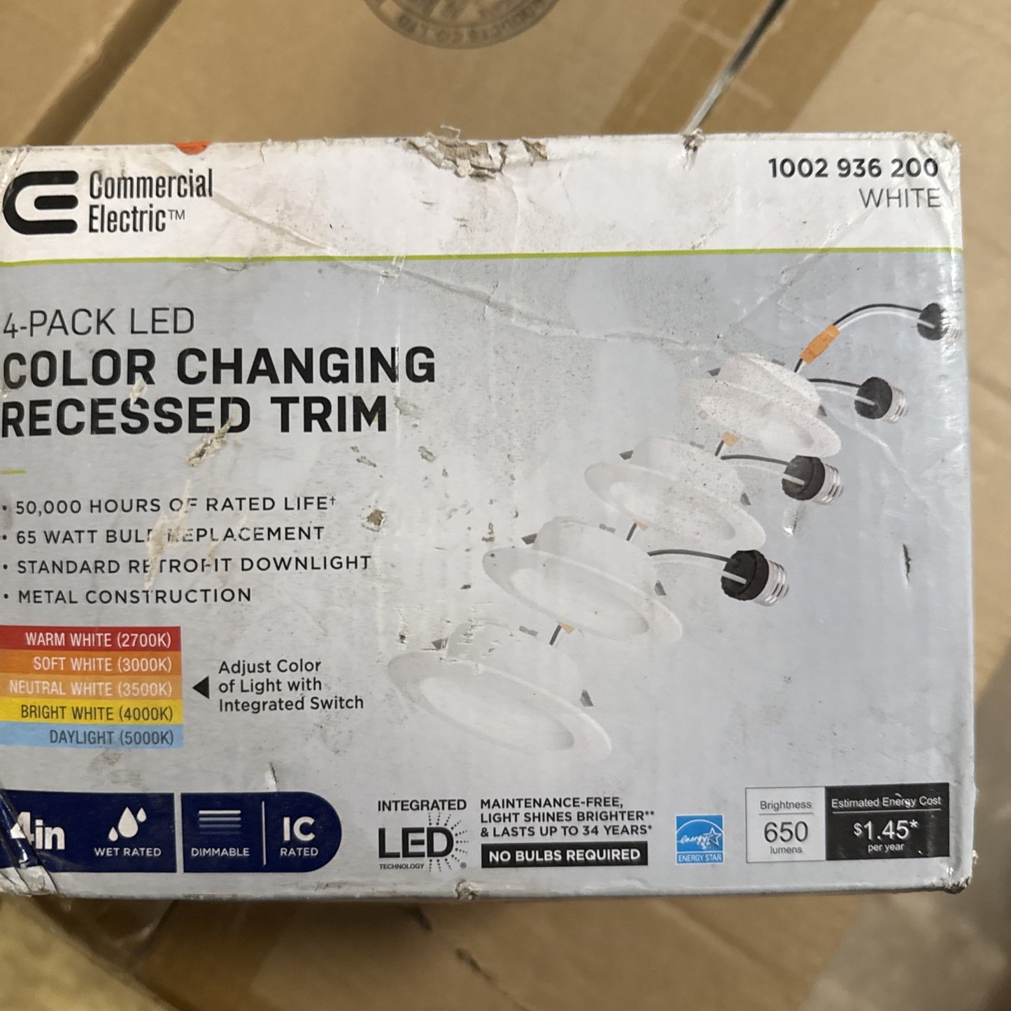 Commercial Electric 4 in. Color Temperature Selectable Integrated LED Recessed