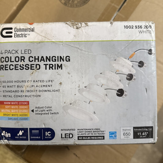 Commercial Electric 4 in. Color Temperature Selectable Integrated LED Recessed