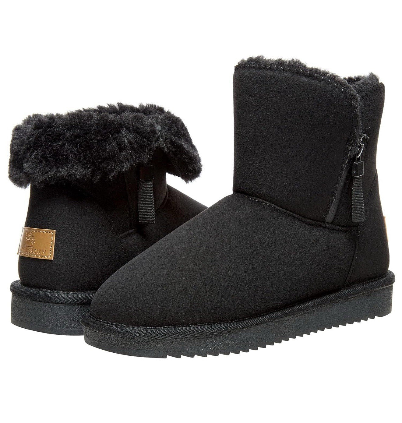 Camel crown Women’s 6 Snow Boot Warm Fur Winter Mid-calf Zipper Short Boot