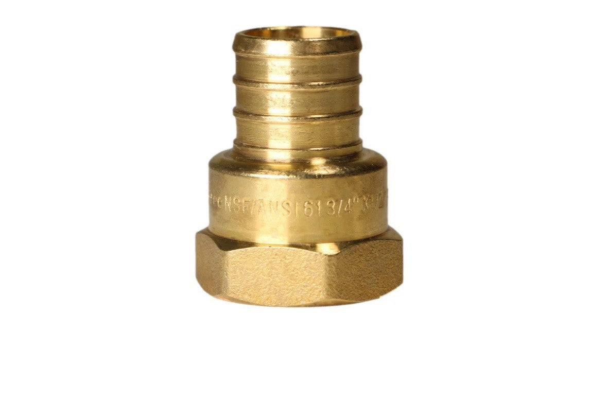 50 Pack 3/4" Pex B X 1/2" Female NPT Threaded Adapter Brass Crimp Fittings