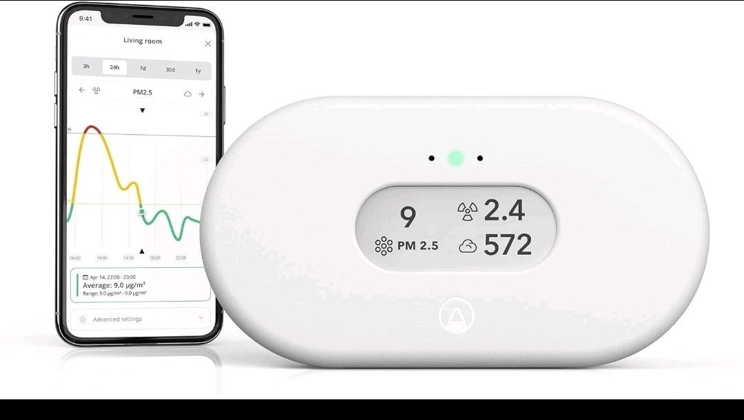 Airthings 2960 View Plus Radon & Air Quality Monitor White Wi-Fi Battery Powered