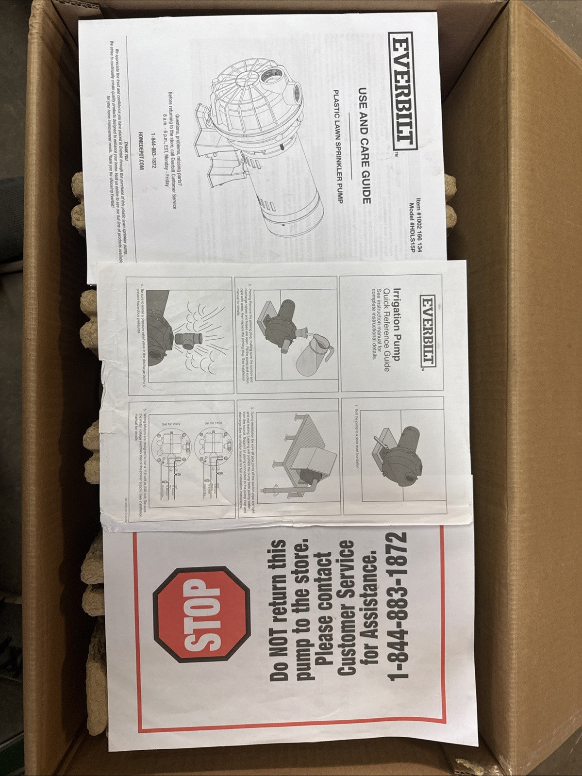 Everbilt Lawn Irrigation Pump Plastic 1.5HP HDLS15P PARTS ONLY