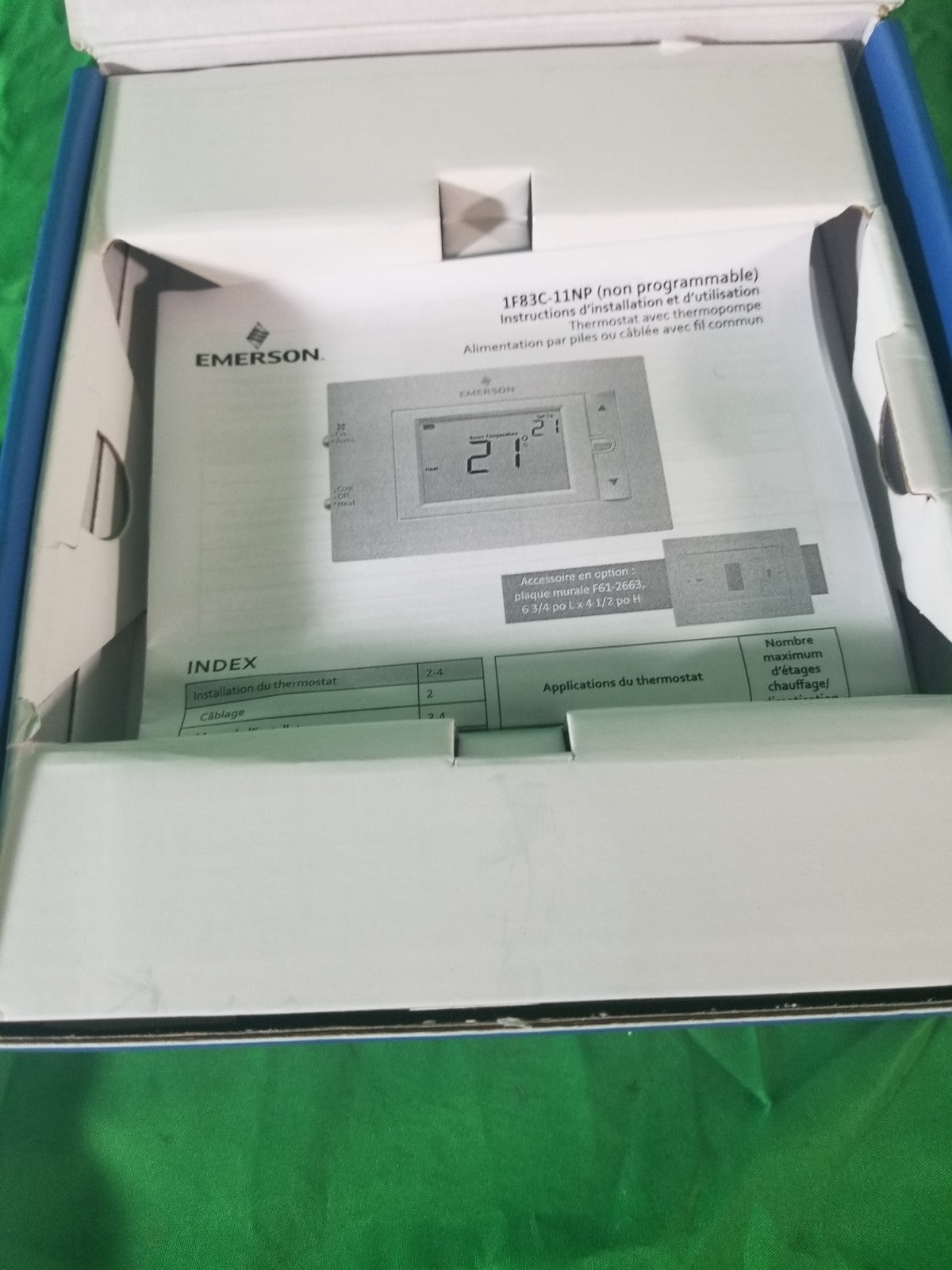 Emerson White-Rodgers 1F83C-11NP 80 Series Non-Programmable Thermostat, Diff Box
