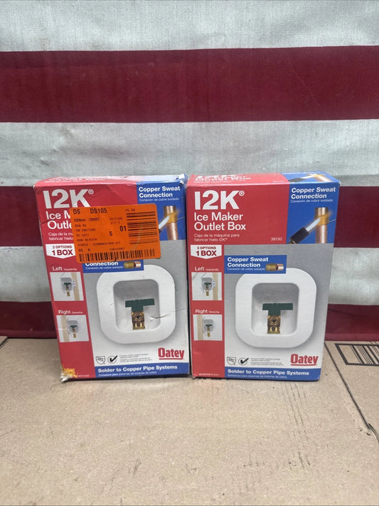 Lot Of 2 Oatey Commercial Ice Maker Box Brass White 1/2" FIP 39130