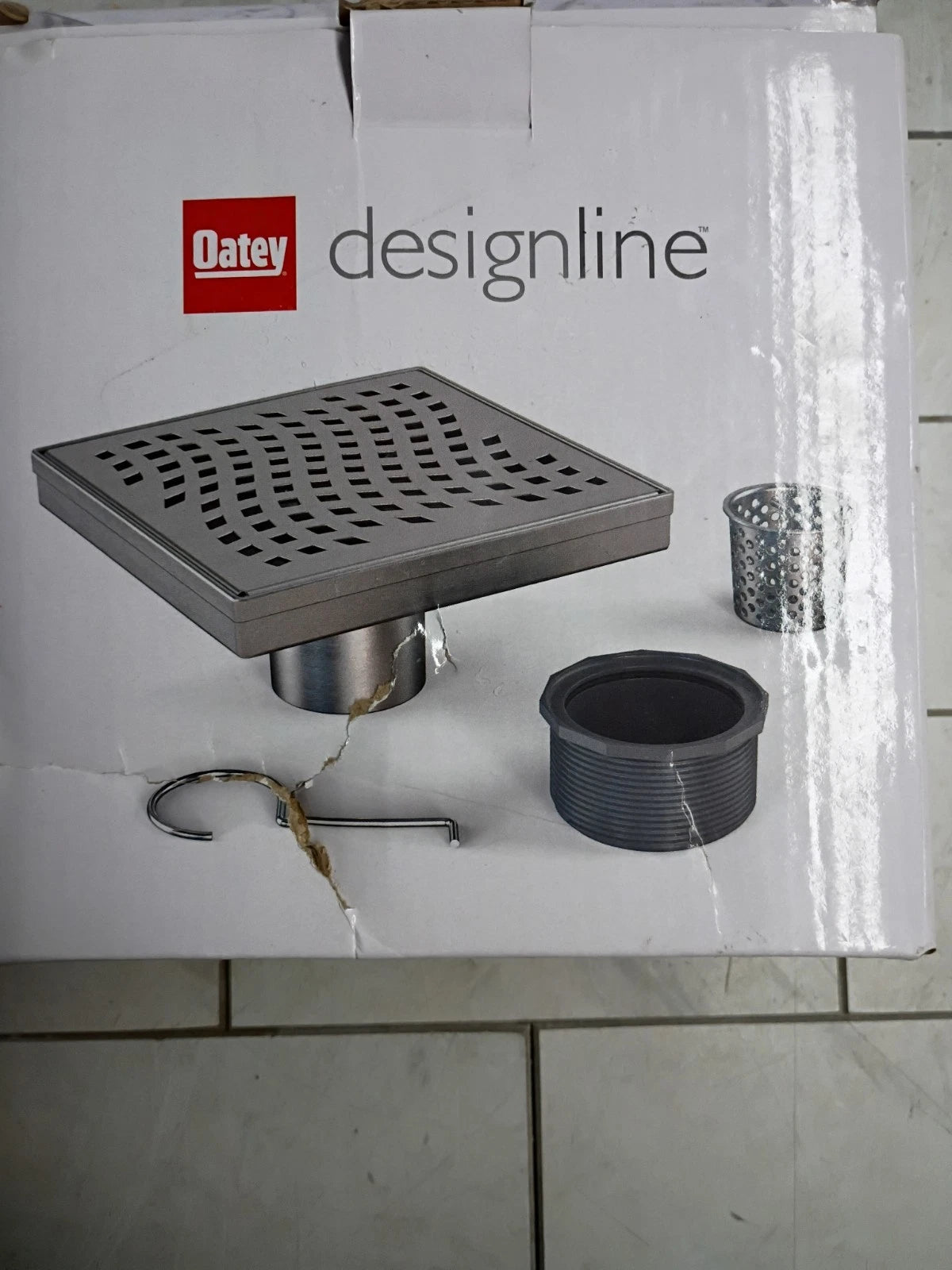 2-PK OATEY DSS4060R-d-04 Designline 6"x6" Square Shower Drain Grate - Open Box