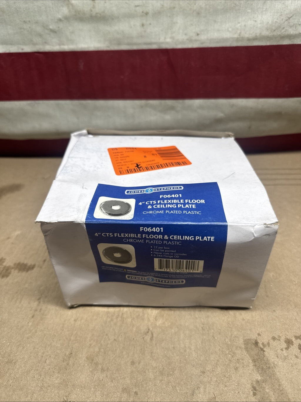 (Box of 12) 4" CTS Flexible Plastic Floor and Ceiling Plate F06401