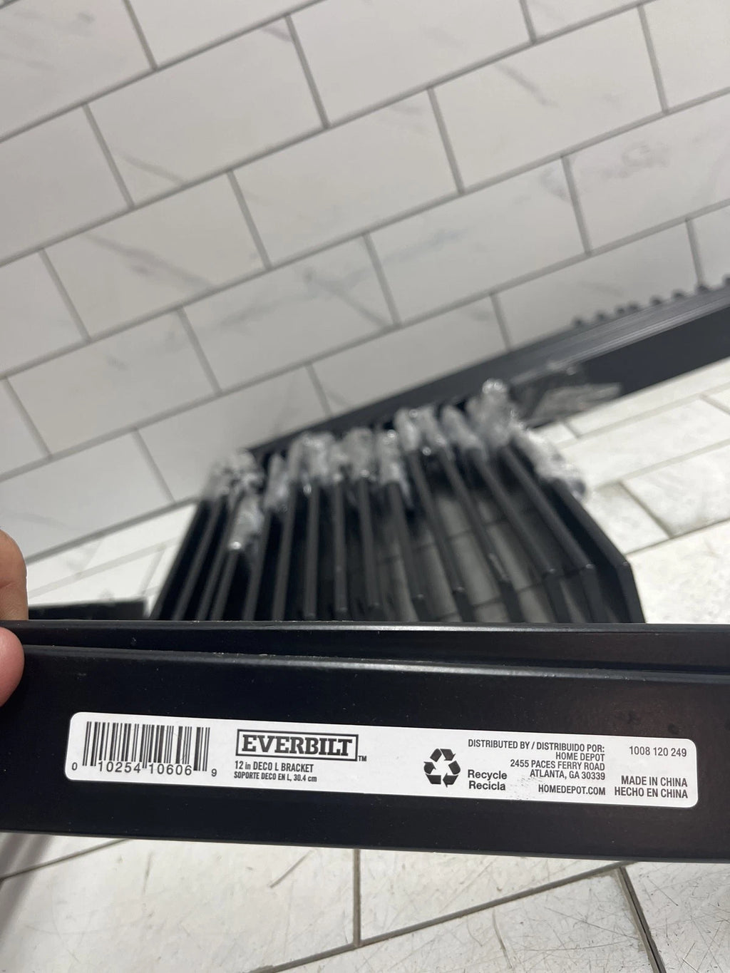 (18 pack) Everbilt Deco 12 in L bracket 1008-120-249 Black