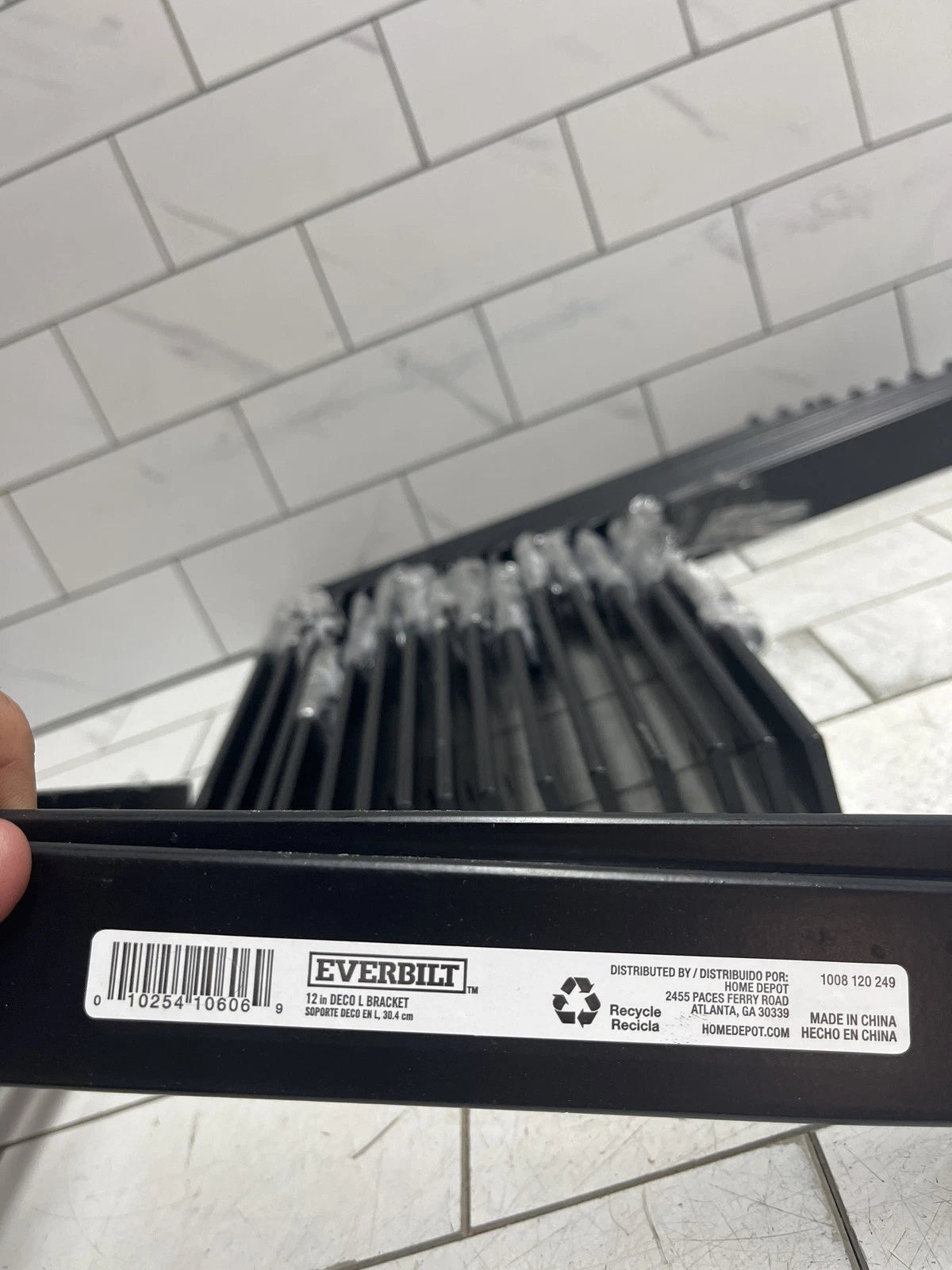 (18 pack) Everbilt Deco 12 in L bracket 1008-120-249 Black