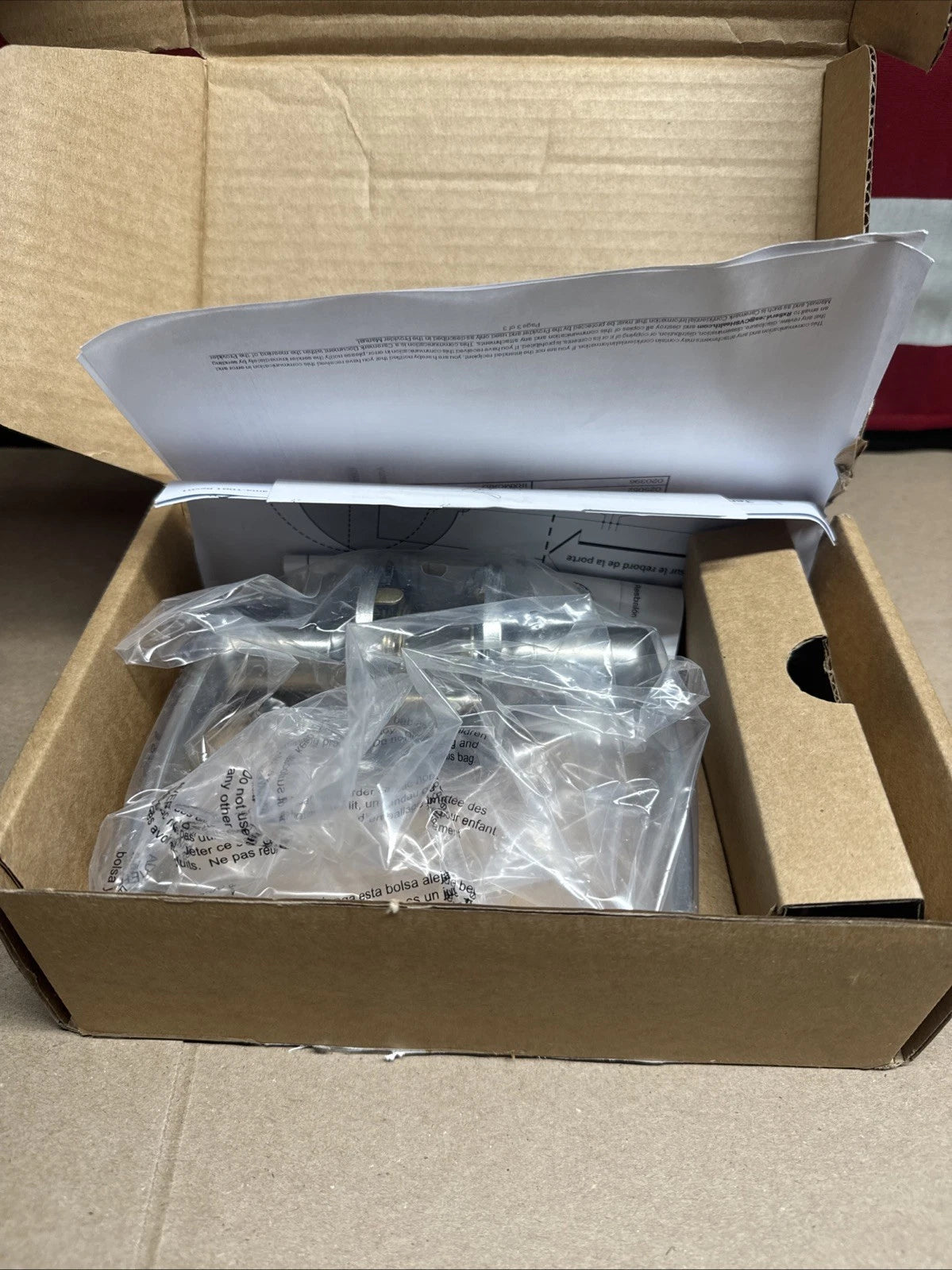 Straight Door Lever, Passage, Satin Nickel, 1-Pack