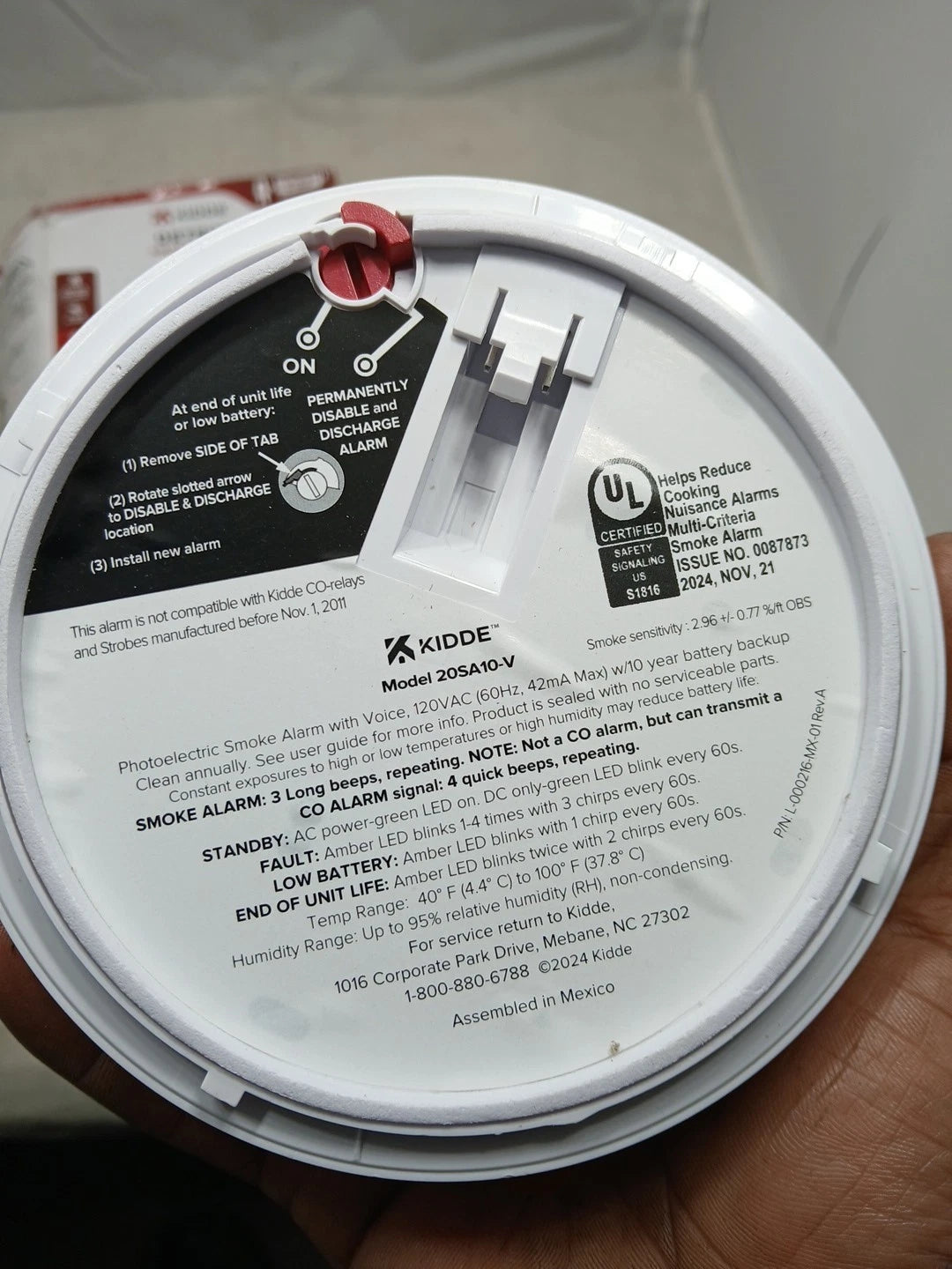 Kidde 20SA10-V Hardwired Interconnected Smoke Detector with Photoelectric Sensor