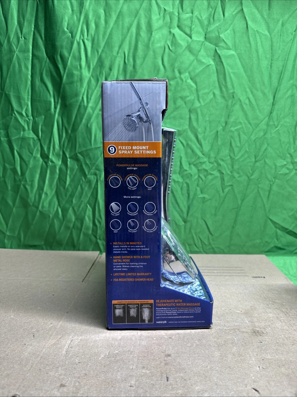 Waterpik 12-spray 5 in. High PressureDual Shower Head and Handheld Shower Head.