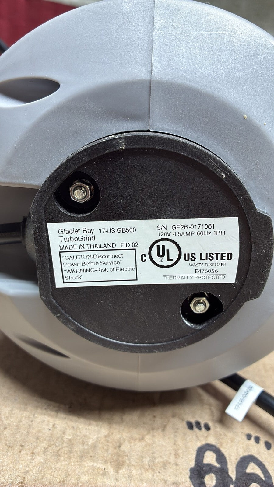 Glacier Bay TurboGrind GB333 1/2 Hp Garbage Disposal OB *READ DESCRIPTION*