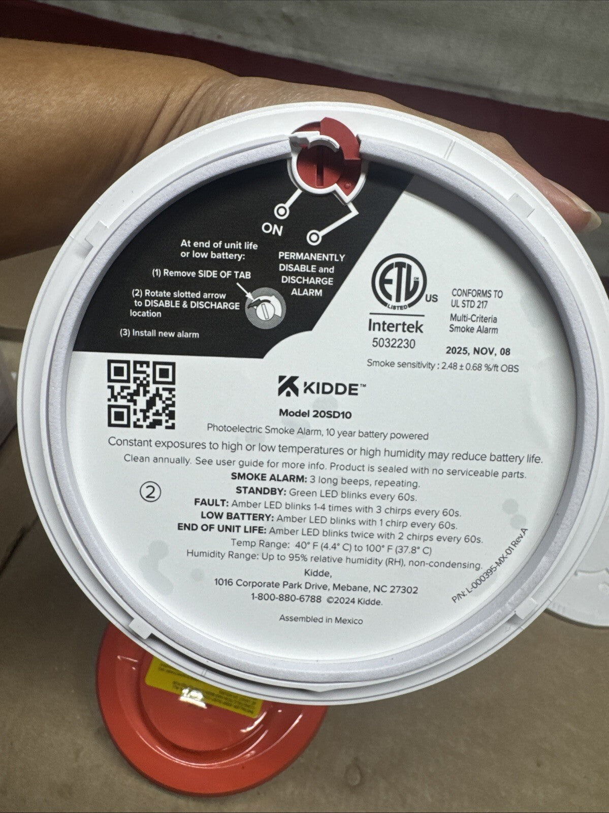 2PK Kidde 20SD10 10-Year Battery PoweredDetect Smoke Alarm w/PhotoelectricSensor
