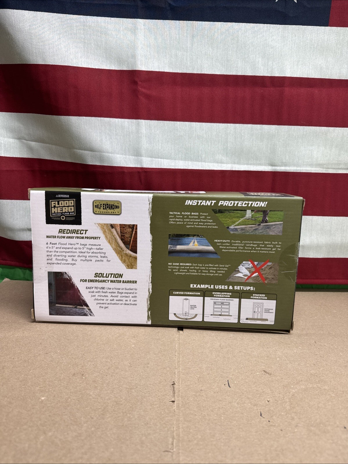 Flood Hero 6 ft Water Activated Sandbags - 2 Pack Flood Bag Barriers for Home