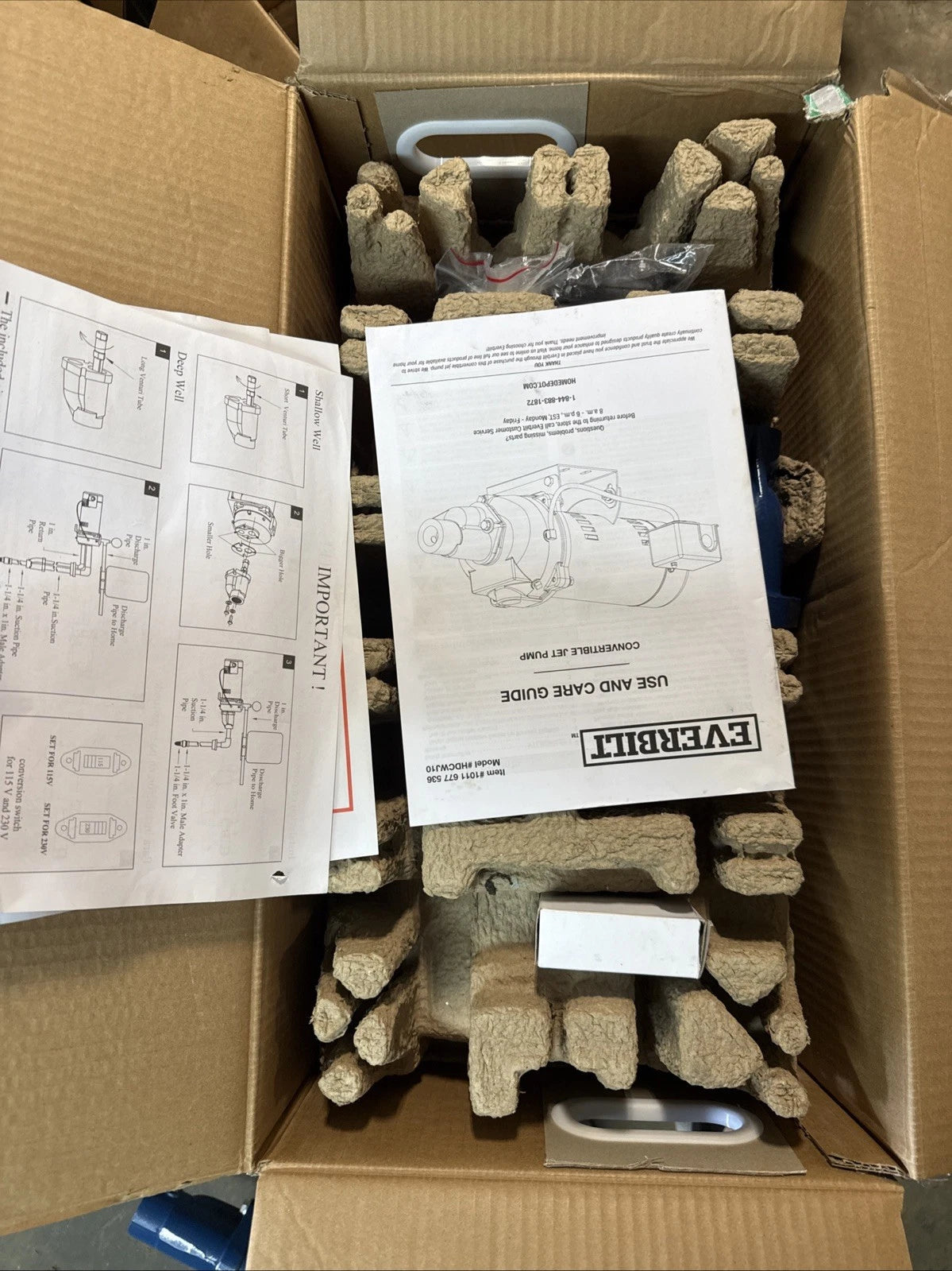 Everbilt 1 HP Professional Convertible Jet Pump NEW OPEN BOX