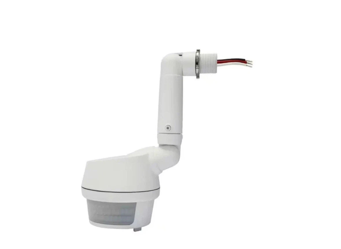 270-Degree White Motion Activated Wired Outdoor 1-Head Dusk to Dawn Security
