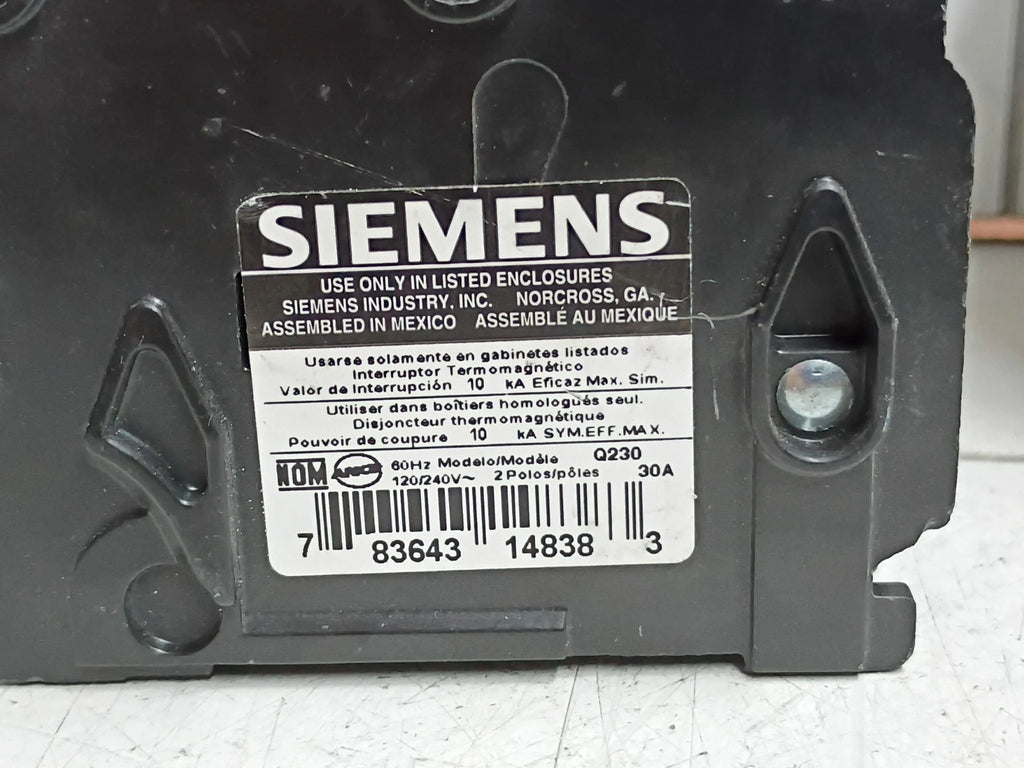 (2 Pack) Siemens Q230 2-Pole Circuit Breaker 30amp Open Box