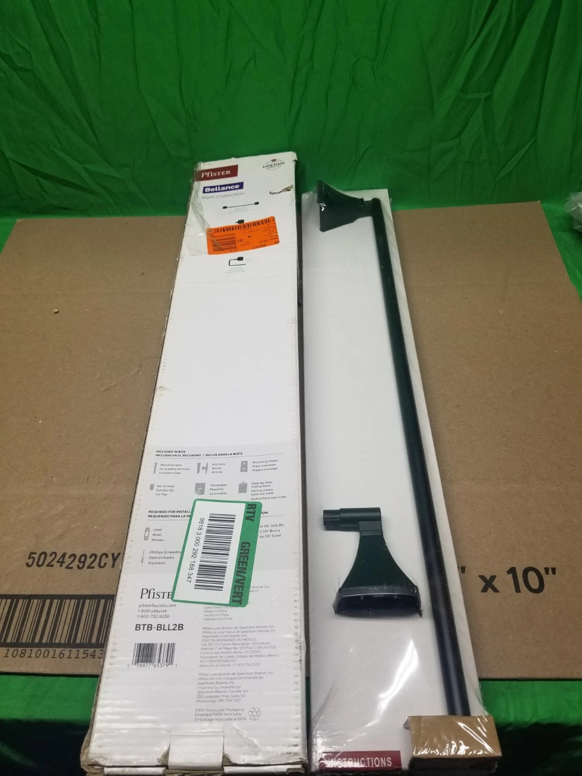 2pk Pfister Bellance 24 in. Wall-Mount Towel Bar in Matte Black New
