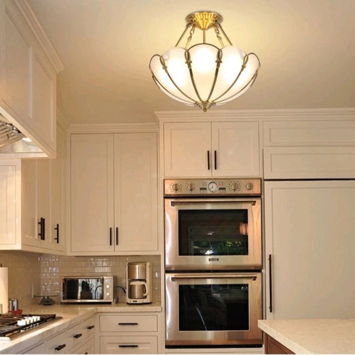 Gold Vintage Ceiling Light, 100-240v Glass Ceiling 4-light Pendant Lighting OB