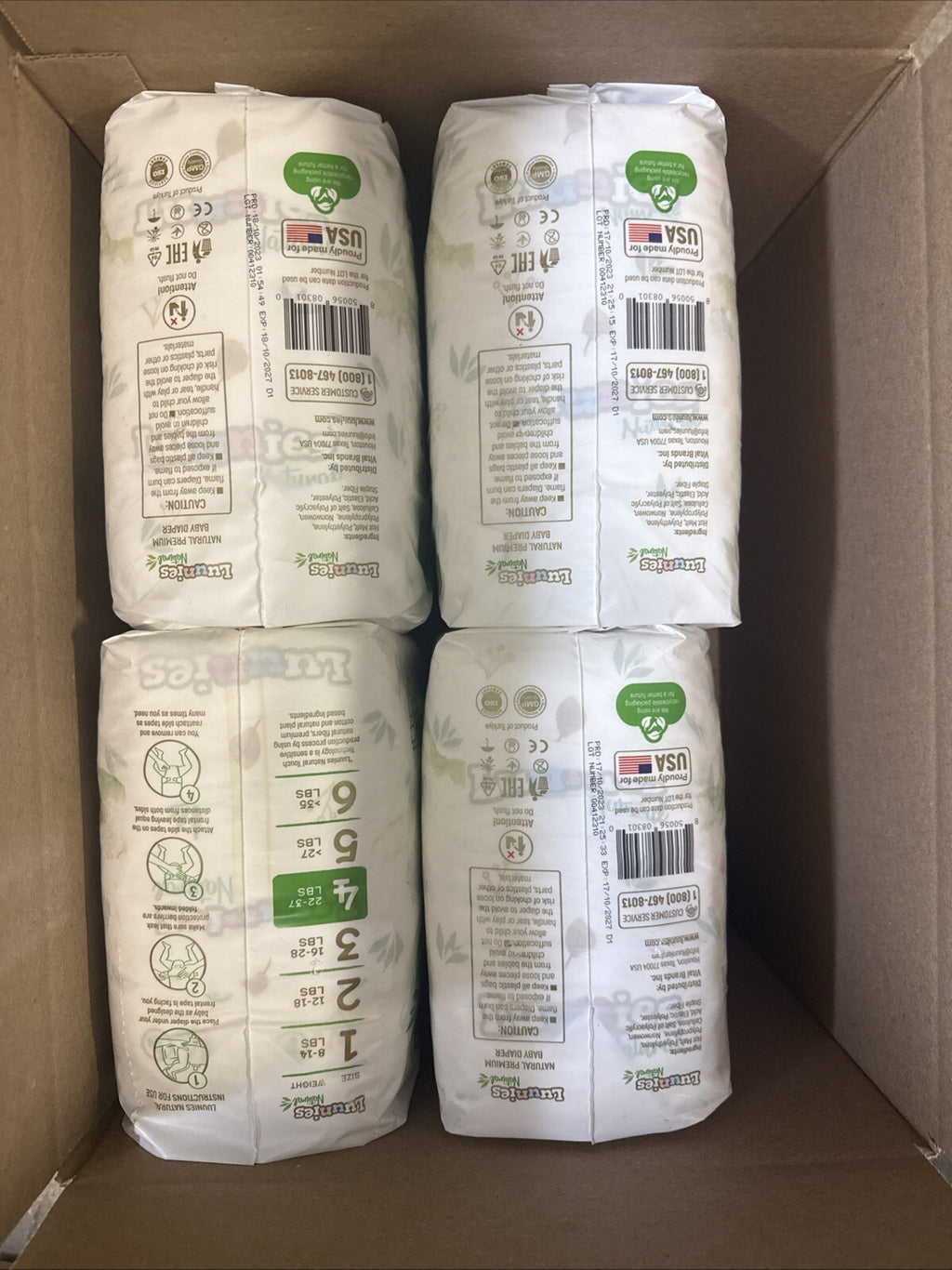 Luunies Natural Premium Diapers Ultra Absorbent Size 4, 112 Diapers 4pk Of 28