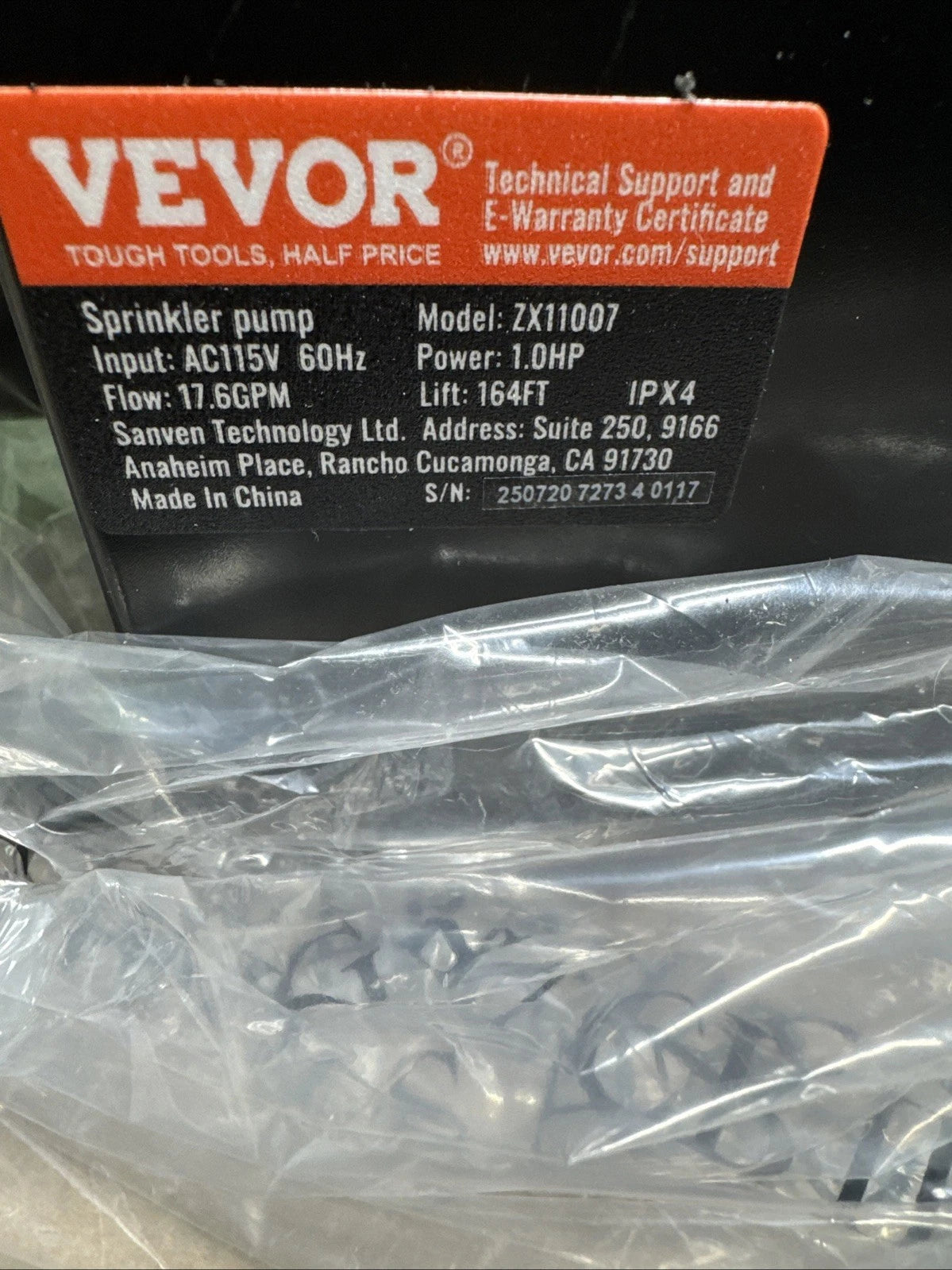 VEVOR 1HP 17.6 GPM Shallow Well Jet Water Pump Irrigation 164 FT Head Cast Iron