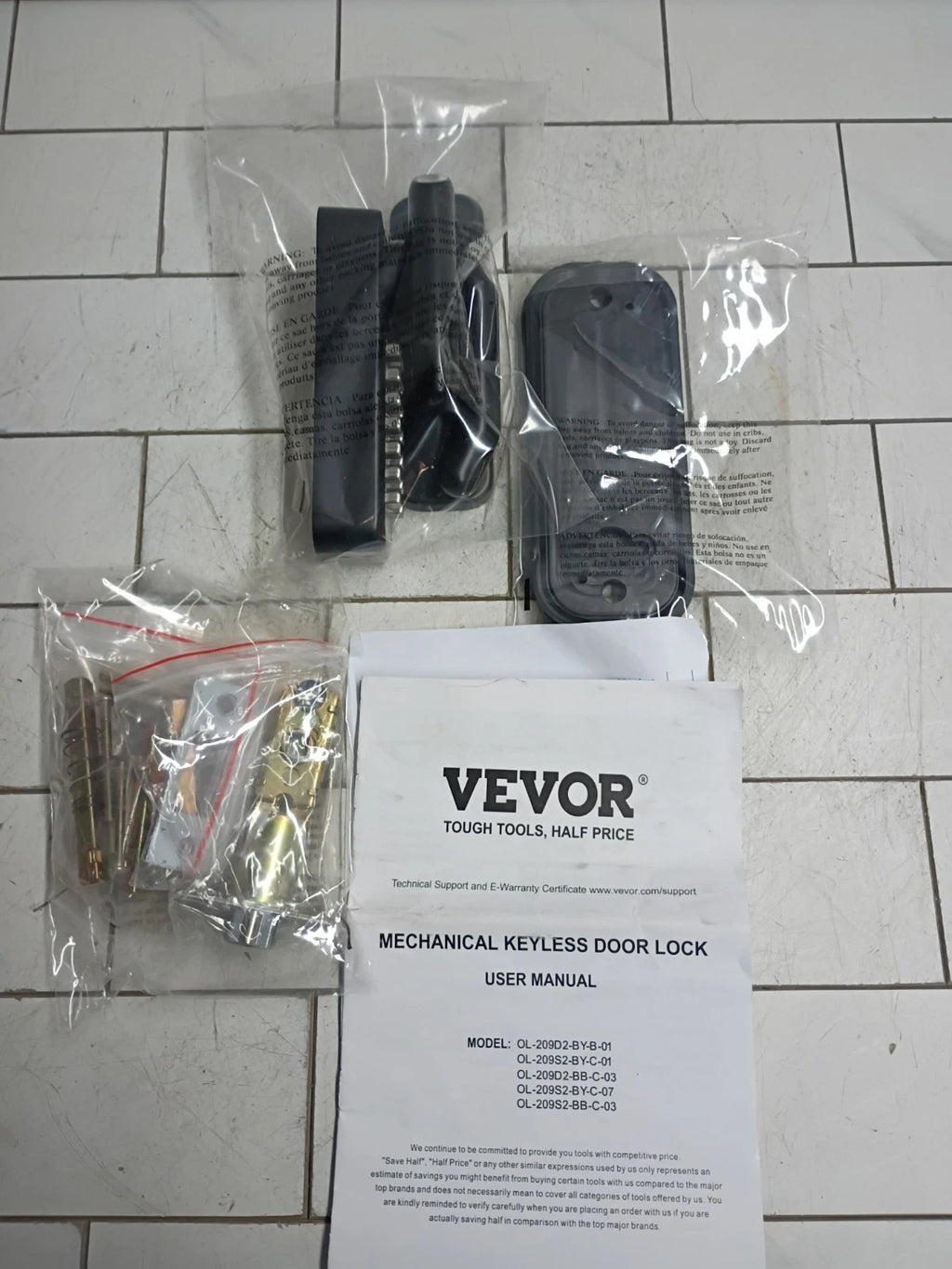 VEVOR OL-209S2-BY-C-01 Mechanical Keyless Entry Door Lock Black NEW OPEN BOX