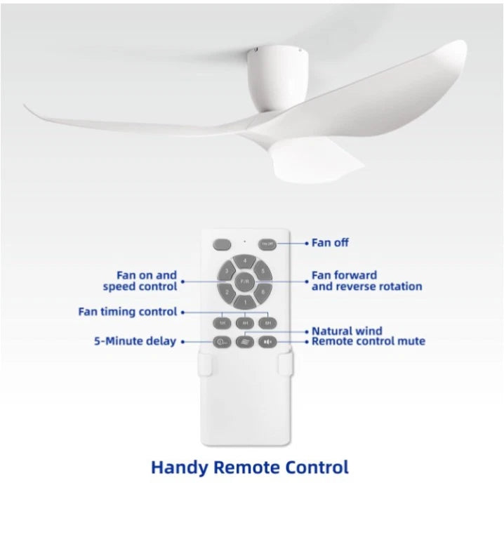 60-Inch Ceiling Fan Without Light, Modern Low-Profile Flush Mount Fan with...