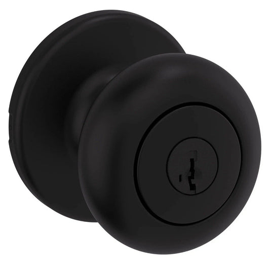 Kwikset Cove Entry Door Knob with Lock and Key, Secure Keyed Handle Exterior