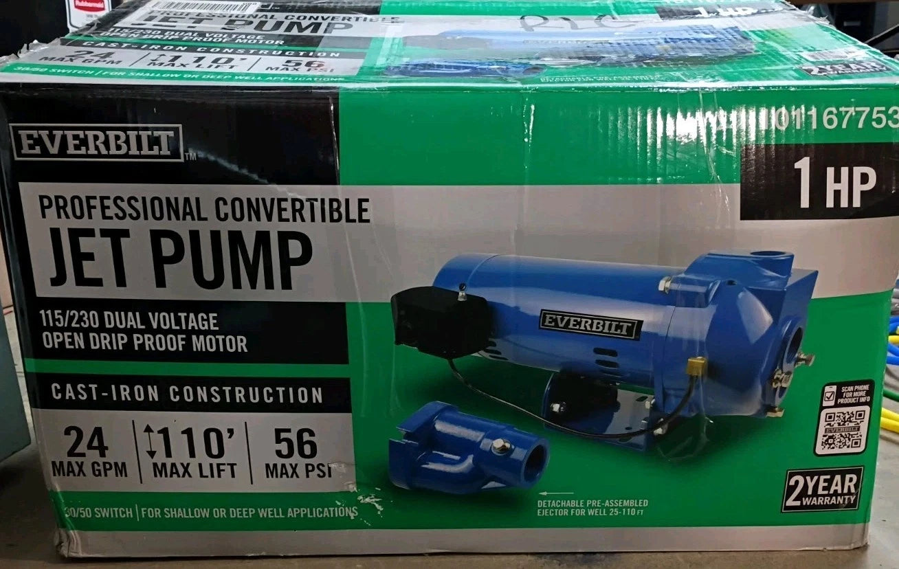 Everbilt HDCWJ10 1 HP Professional Convertible Jet Pump Parts Only