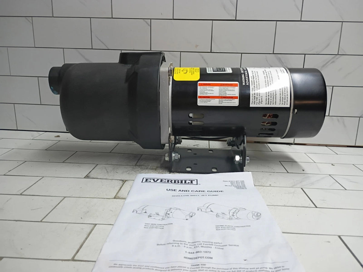 Everbilt HDSWH5P 1/2 HP Plastic Shallow Well Jet Pump New Open Box