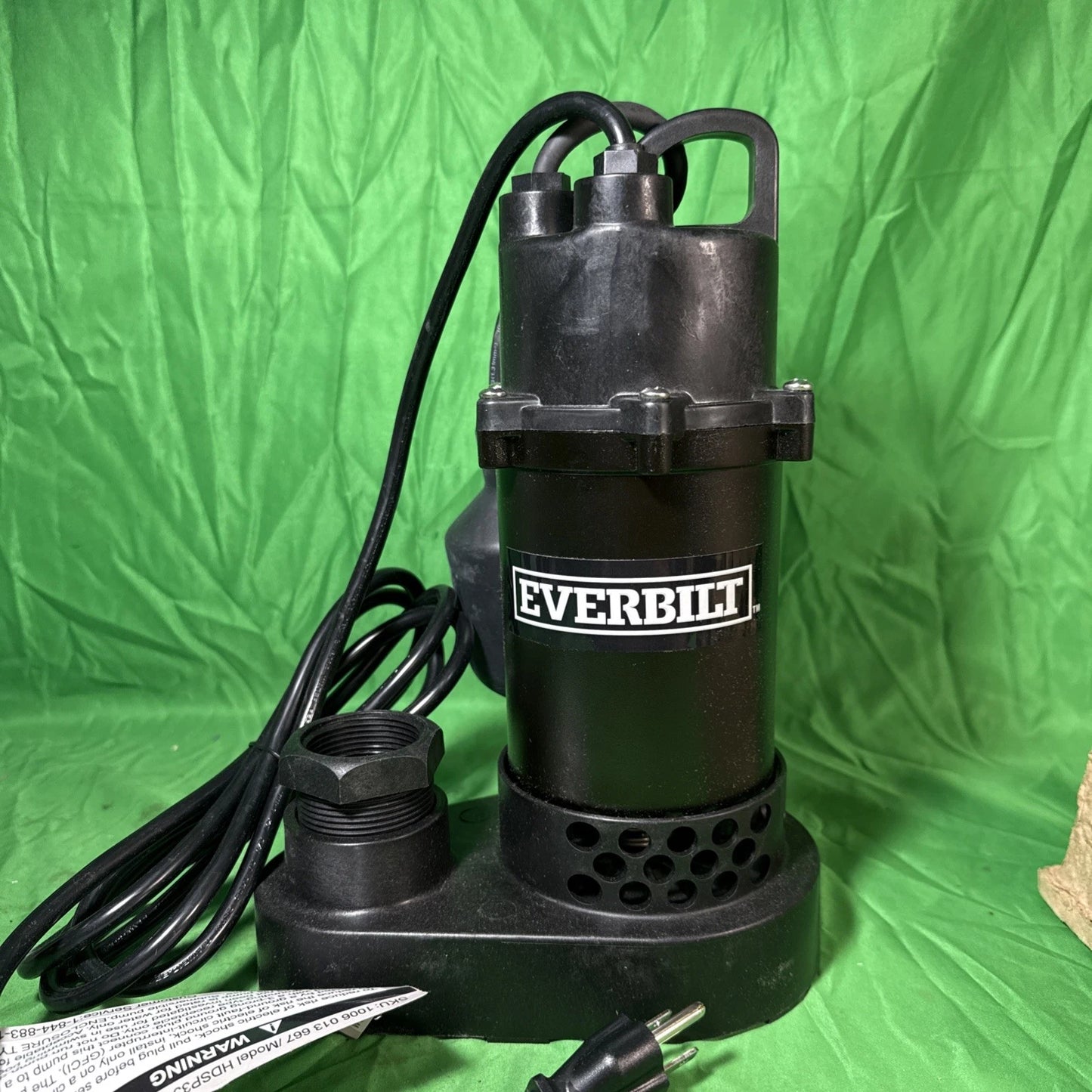 Everbilt 1/3 HP Corrosion Resistant Aluminum Sump Pump w/ Tether Switch NEW OB.